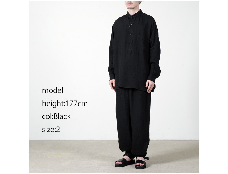 COMOLI (コモリ) リネンWクロス ドローストリングパンツ