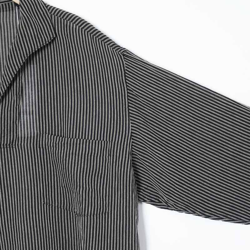 COMOLI (コモリ) ストライプ スキッパーシャツ
