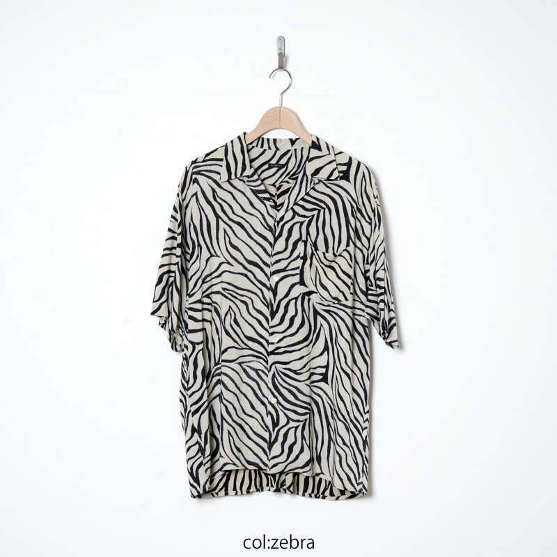 COMOLI (コモリ) ZEBRA 半袖オープンカラーシャツ