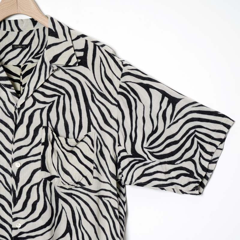 COMOLI (コモリ) ZEBRA 半袖オープンカラーシャツ