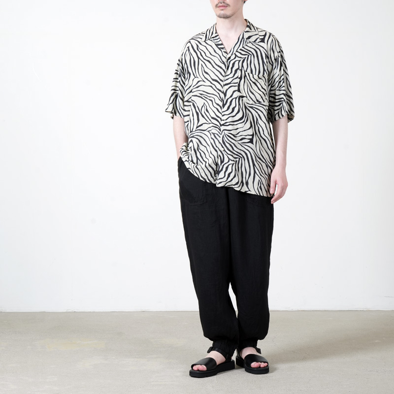 comoli コモリ オープンカラー シャツ 半袖 白 ３ COMOLI (コモリ) ZEBRA 半袖オープンカラーシャツ
