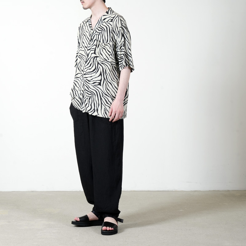 COMOLI (コモリ) ZEBRA 半袖オープンカラーシャツ