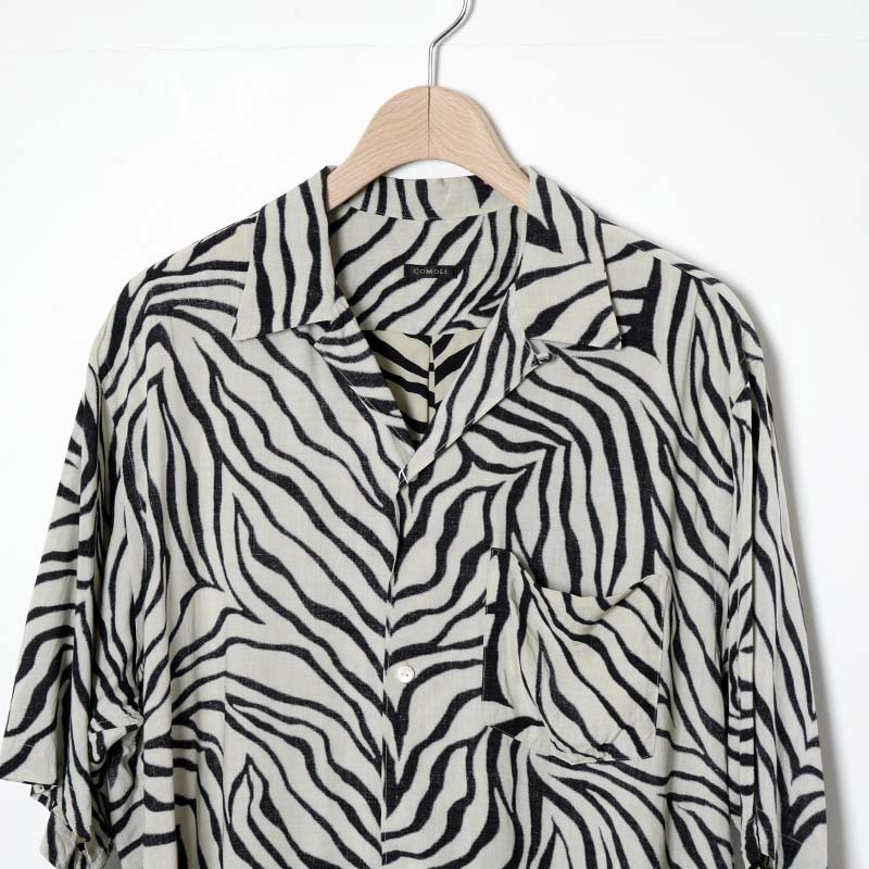 COMOLI (コモリ) ZEBRA 半袖オープンカラーシャツ