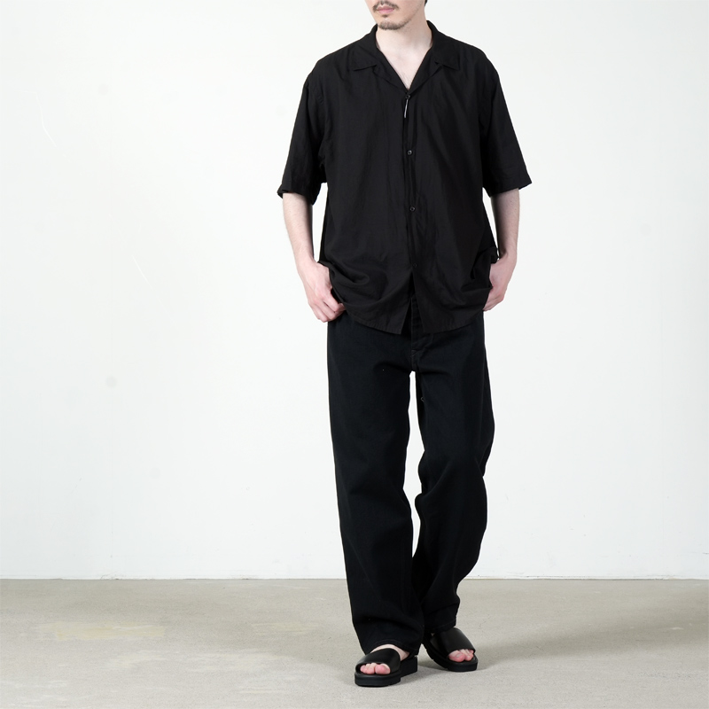 COMOLI (コモリ) KHADIコットン 半袖オープンカラーシャツ