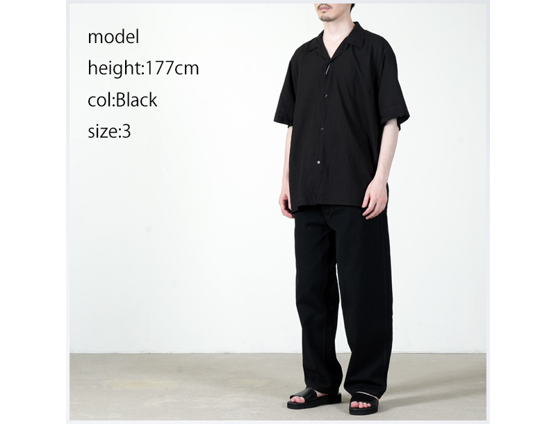 COMOLI (コモリ) KHADIコットン 半袖オープンカラーシャツ　サイズ3 COMOLI (コモリ) KHADIコットン 半袖オープンカラーシャツ
