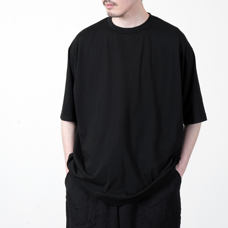 COMOLI thinコットン 半袖 Tシャツ ブラック COMOLI (コモリ) THIN コットン Tシャツ