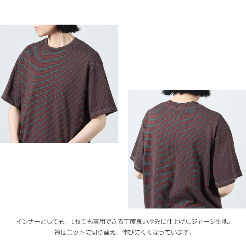 COOHEM(إ) Yonetomi NEW BASIC GARMENT DYED BORDER T-SHIRT