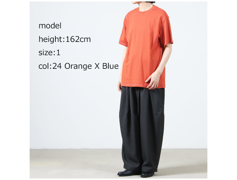 COOHEM(إ) Yonetomi NEW BASIC GARMENT DYED BORDER T-SHIRT