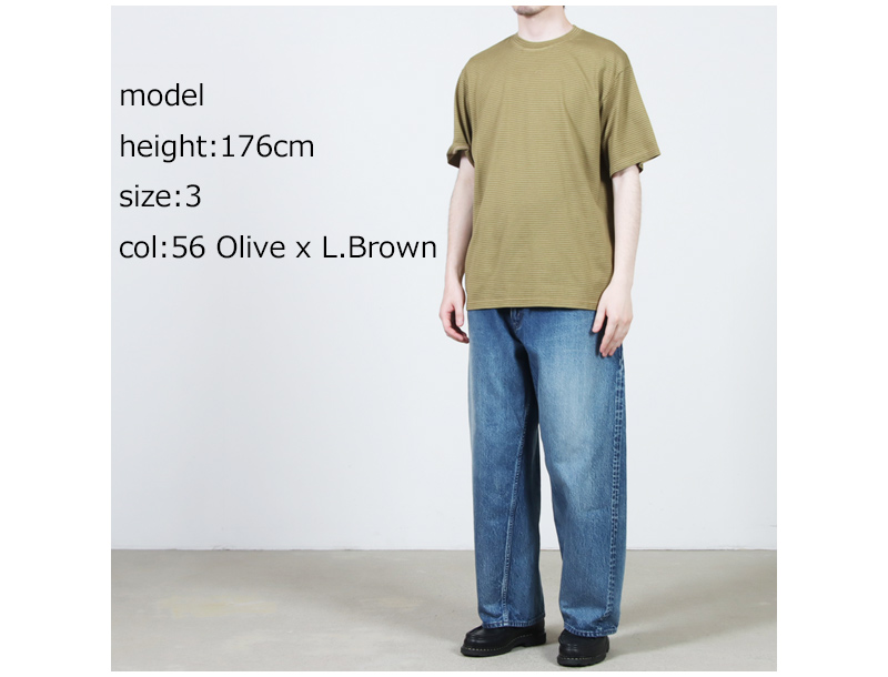 COOHEM(�����إ�) GARMENT DYED BORDER T-SHIRT ��Short Sleeve��