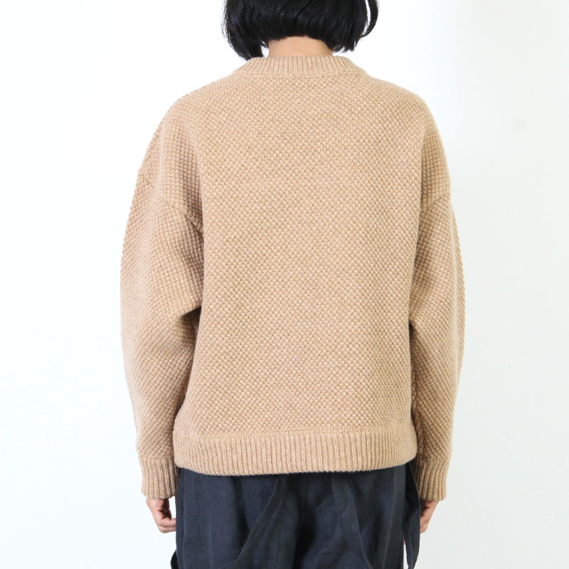 crepuscule (クレプスキュール) Wool Moss Stitch L/S Ladies 