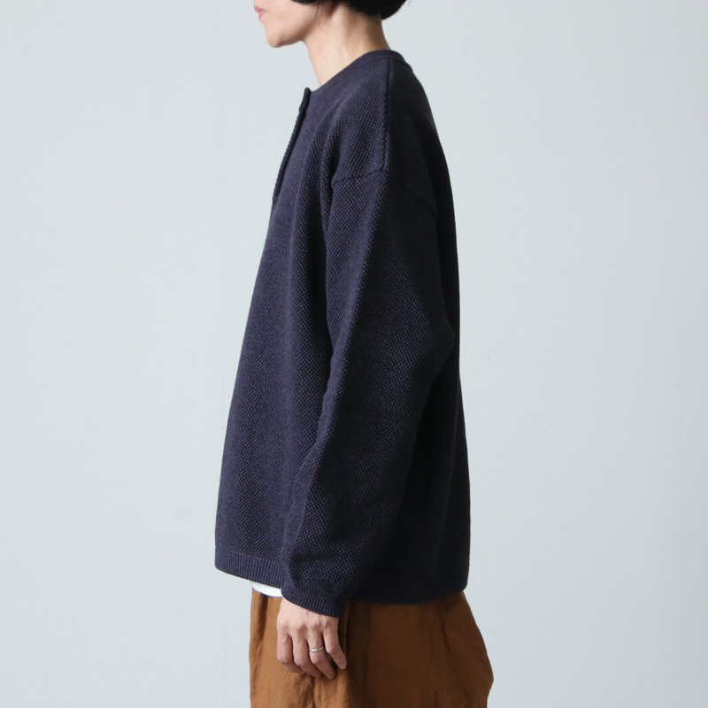 crepuscule (クレプスキュール) Moss stitch henley neck / モス 