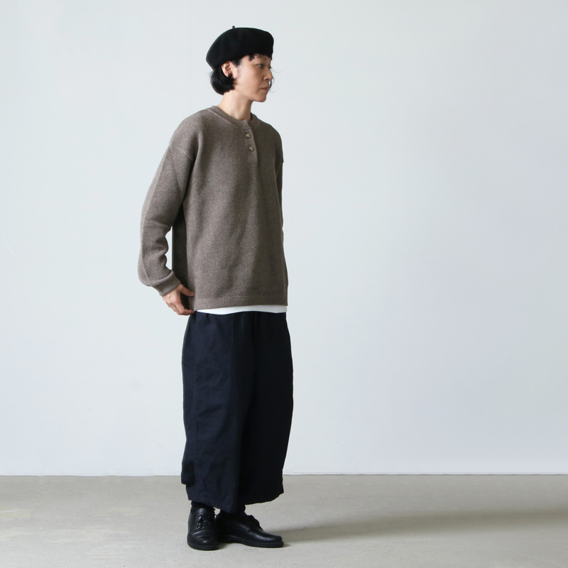 crepuscule(ץ塼) Moss stitch henley neck