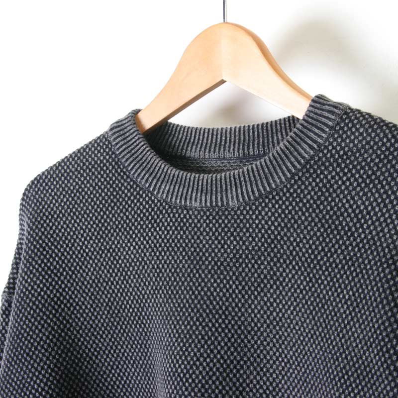 crepuscule (クレプスキュール) stone wash moss stitch pullover 