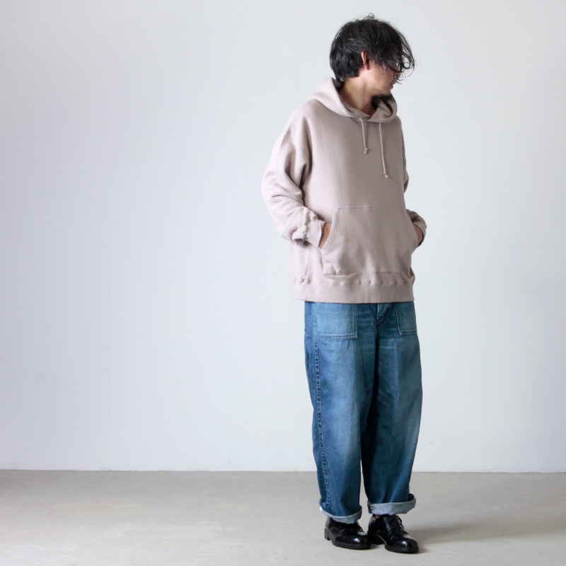 crepuscule garment dyed フーディ　グリーン