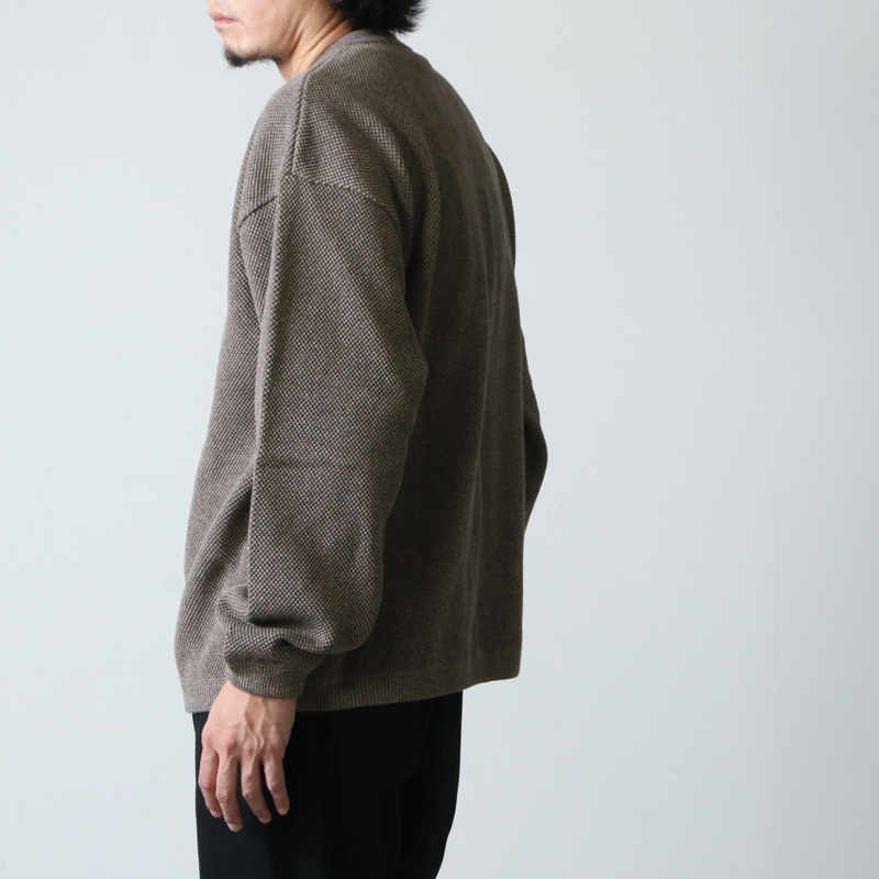 crepuscule (クレプスキュール) Moss stitch henley neck / モス ...