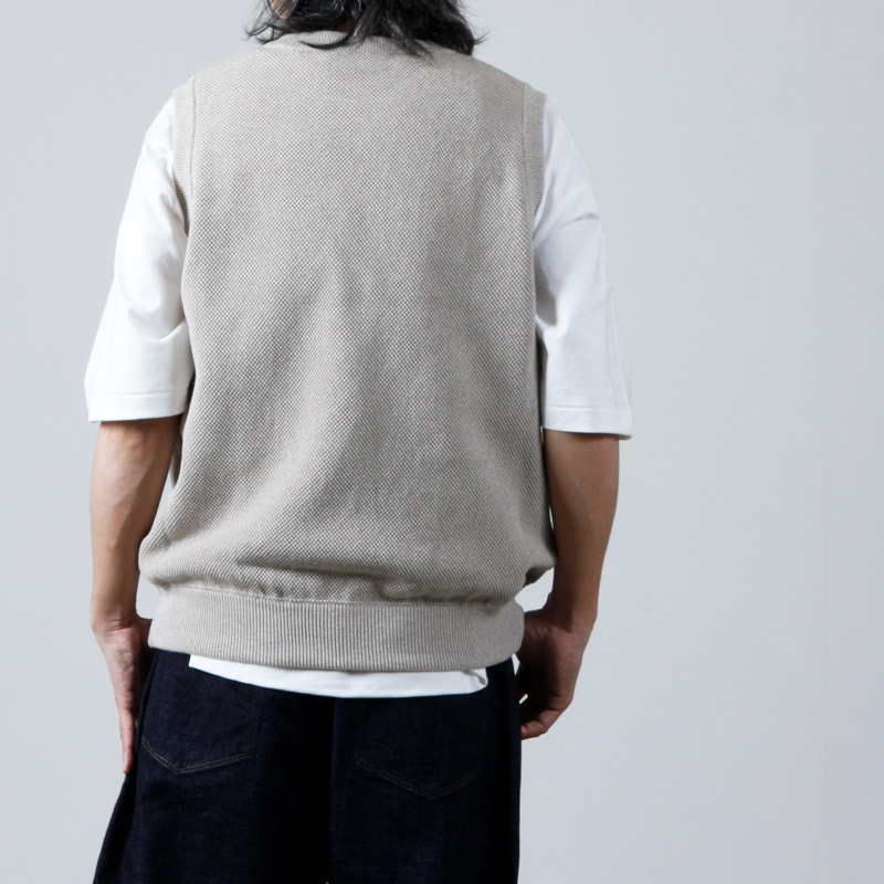 crepuscule (クレプスキュール) Moss Stitch C/N Vest / モスステッチクルーネックベスト