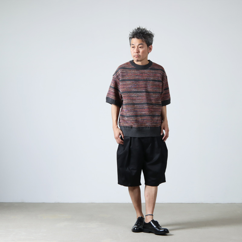 crepuscule (クレプスキュール) reverve Fair isle S/S summer knit ...