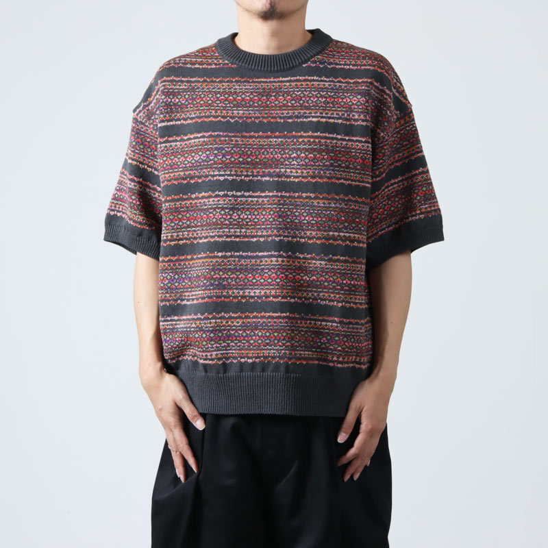 crepuscule (クレプスキュール) reverve Fair isle S/S summer knit