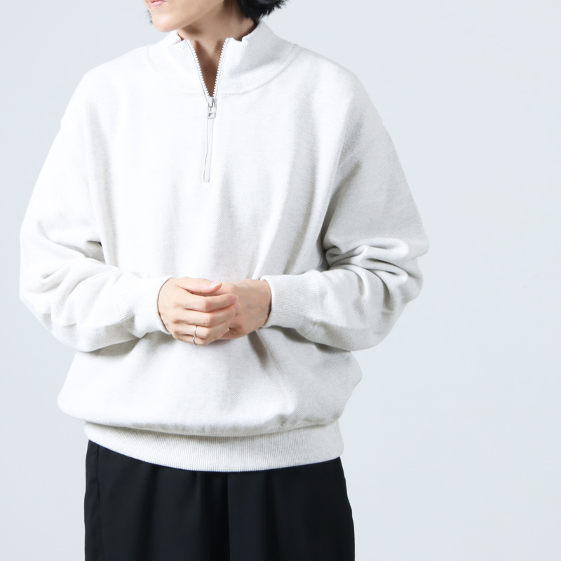 crepuscule(ץ塼) Light Moss Stitch Half Zip P/O