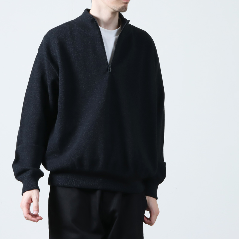 crepuscule(ץ塼) Light Moss Stitch Half Zip P/O