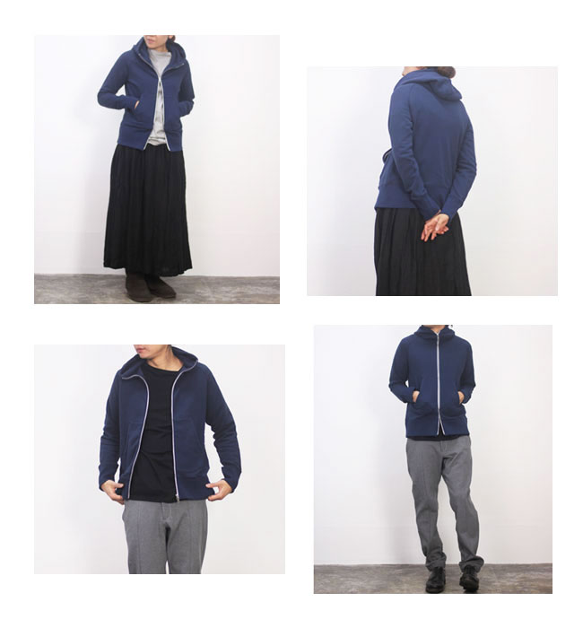 Curly OPENEND ZIP PARKA col:NAVY | cotyle