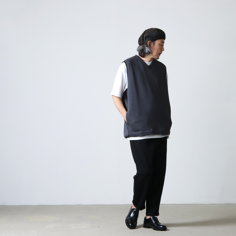 カーキ×インディゴ Nomat 23ss PIPING VEST (BLACK) - 通販