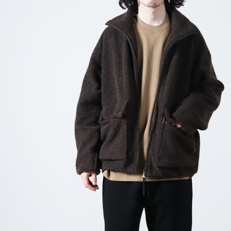 CURLY(꡼) RECYCLED WOOL TUBE-NECK BLOUSON