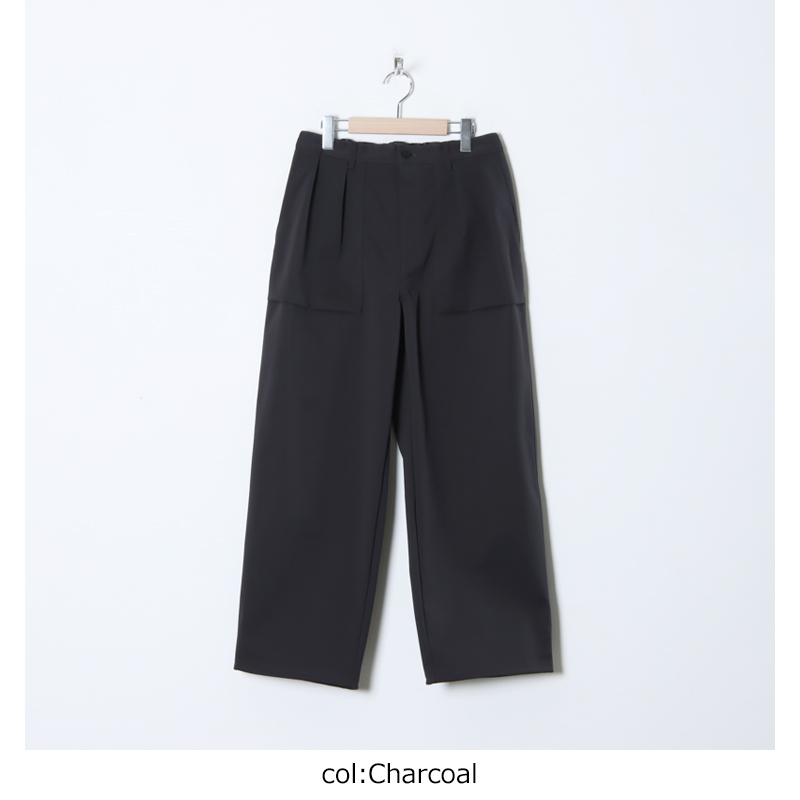 CURLY(꡼) SOLID DOUBLE-KNIT WIDE BAKER PANTS