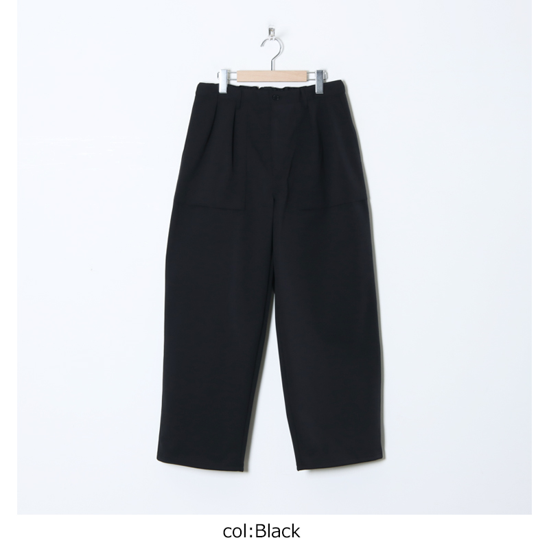 CURLY(꡼) SOLID DOUBLE-KNIT WIDE BAKER PANTS