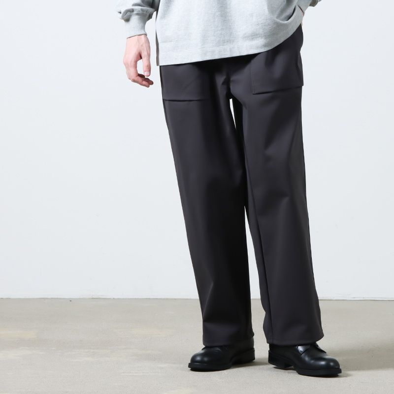 CURLY(꡼) SOLID DOUBLE-KNIT WIDE BAKER PANTS