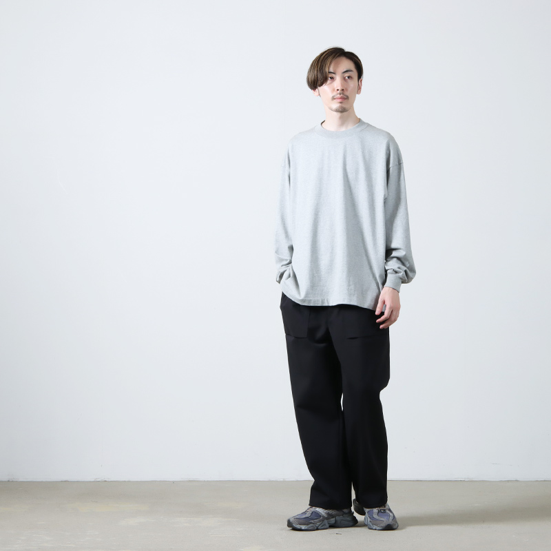 CURLY(꡼) SOLID DOUBLE-KNIT WIDE BAKER PANTS