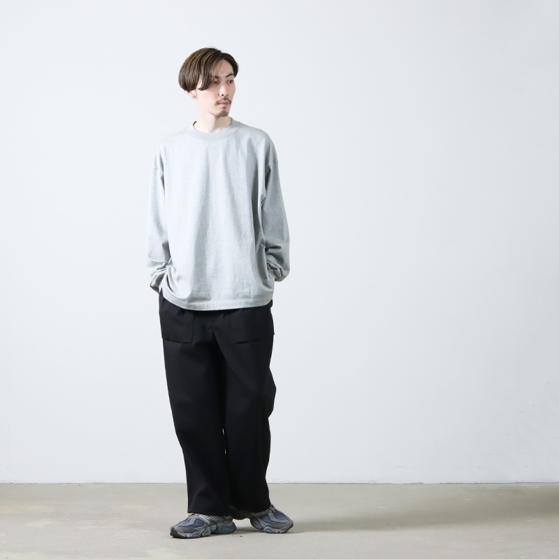 CURLY(꡼) SOLID DOUBLE-KNIT WIDE BAKER PANTS