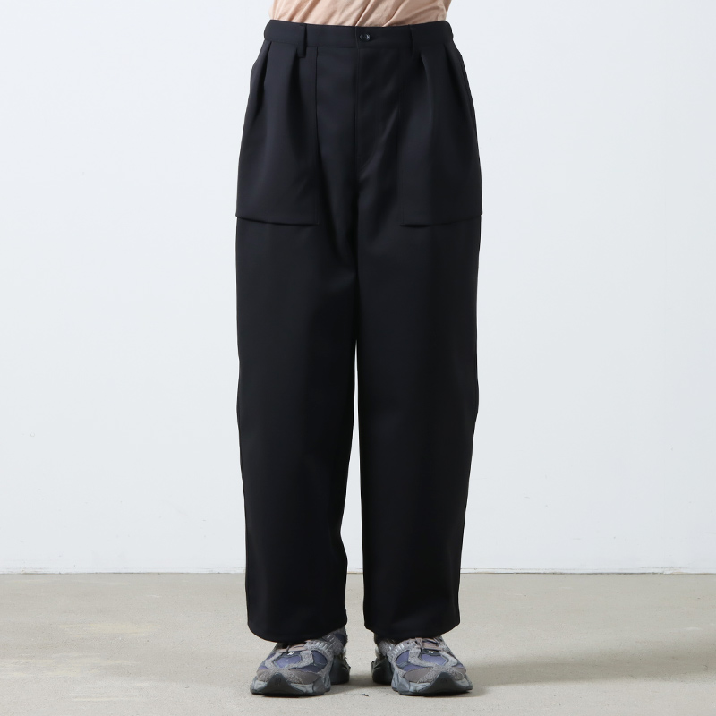 CURLY(꡼) SOLID DOUBLE-KNIT WIDE BAKER PANTS