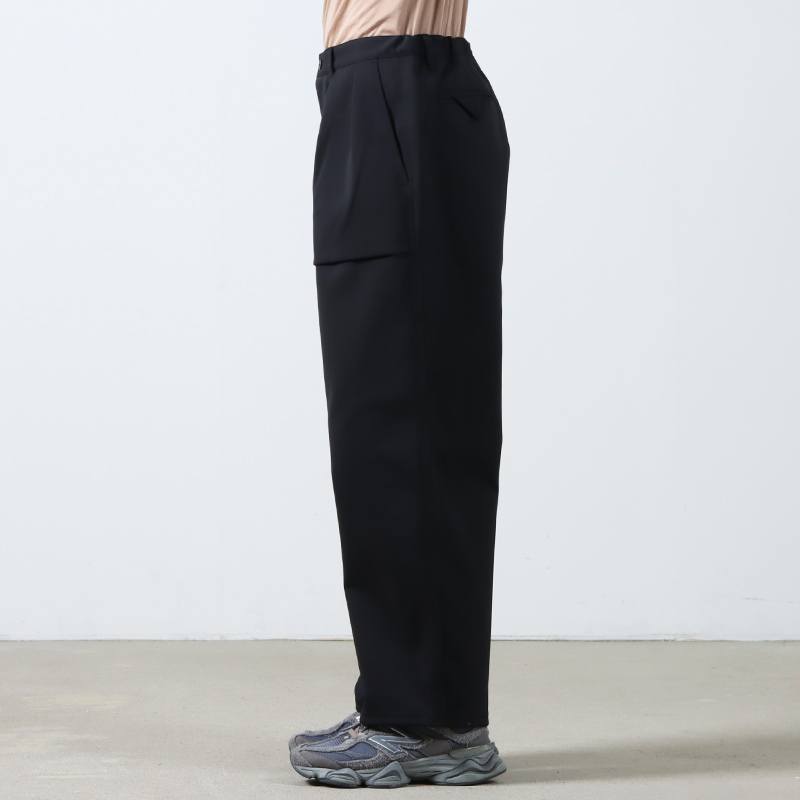 CURLY(꡼) SOLID DOUBLE-KNIT WIDE BAKER PANTS