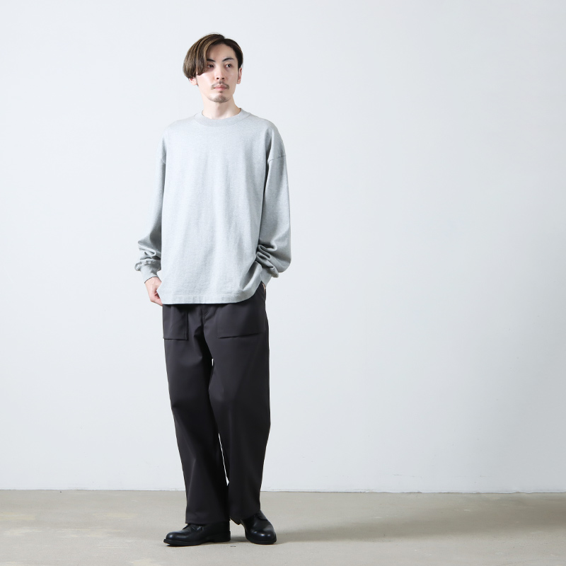 CURLY(꡼) SOLID DOUBLE-KNIT WIDE BAKER PANTS