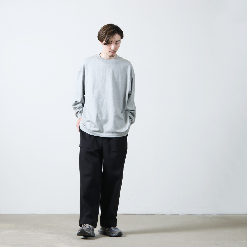 CURLY(꡼) SOLID DOUBLE-KNIT WIDE BAKER PANTS