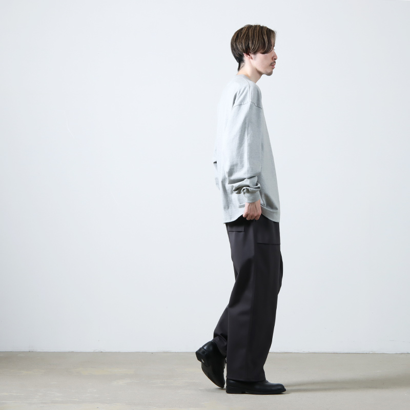 CURLY(꡼) SOLID DOUBLE-KNIT WIDE BAKER PANTS