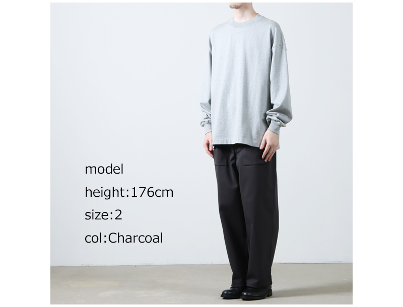 CURLY(꡼) SOLID DOUBLE-KNIT WIDE BAKER PANTS