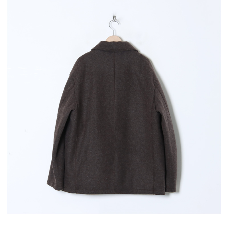 CURLY(꡼) KNIT MELTON PEA COAT