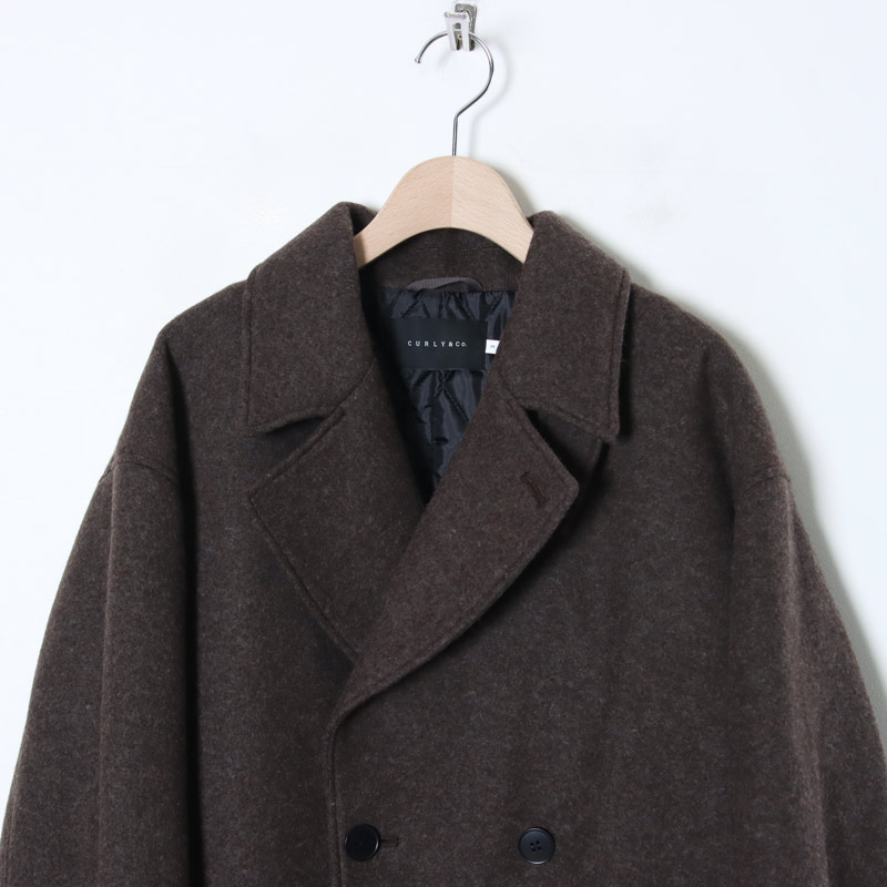 CURLY(꡼) KNIT MELTON PEA COAT