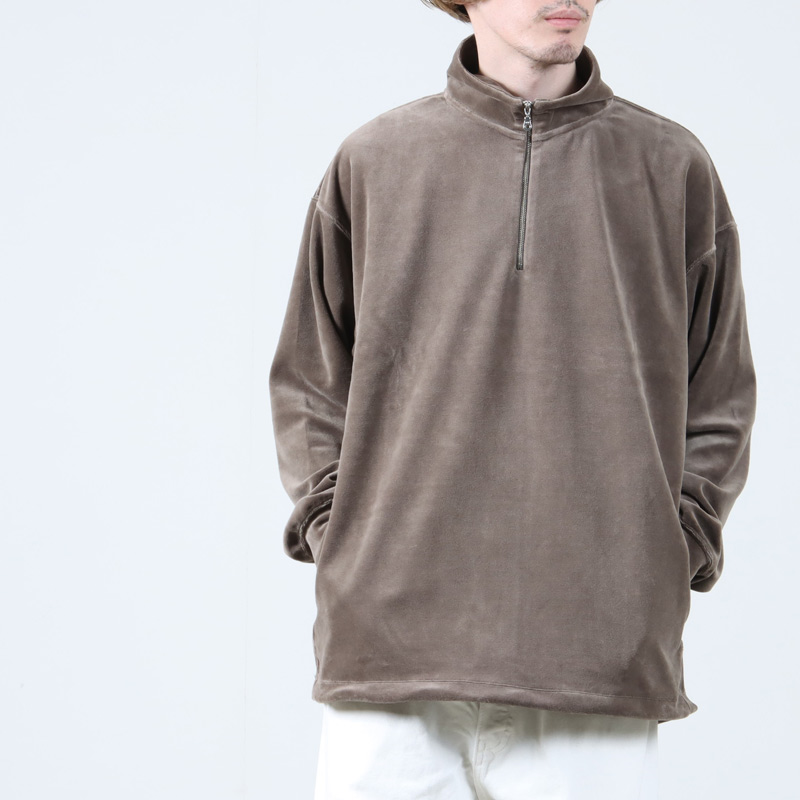 CURLY(꡼) VELOUR HALF ZIP P/O