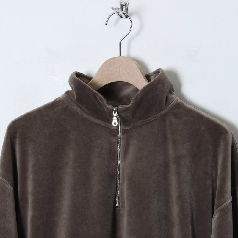 CURLY(꡼) VELOUR HALF ZIP P/O