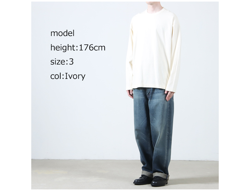CURLY(꡼) AGED COTTON TEE L/S