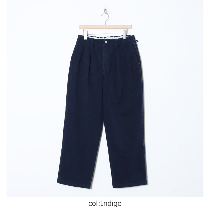 CURLY(�����꡼) KNIT DENIM 2 TUCK EZ WIDE SLACKS -INDIGO-