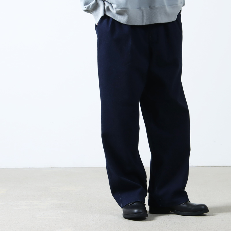 CURLY(�����꡼) KNIT DENIM 2 TUCK EZ WIDE SLACKS -INDIGO-