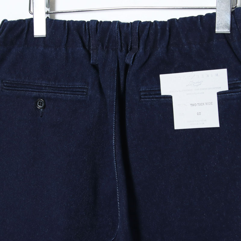 CURLY(�����꡼) KNIT DENIM 2 TUCK EZ WIDE SLACKS -INDIGO-