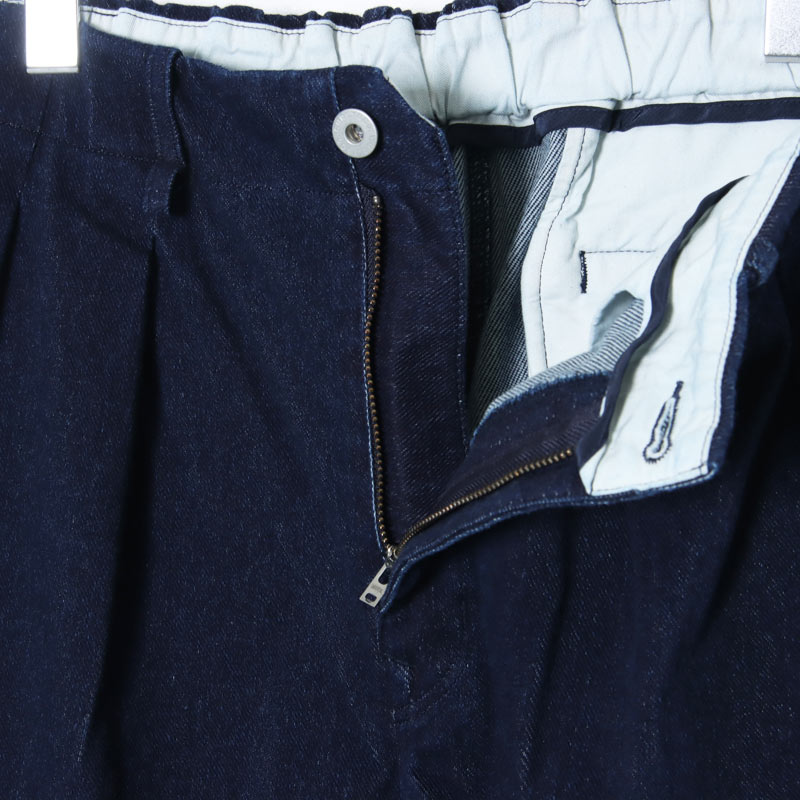 CURLY(�����꡼) KNIT DENIM 2 TUCK EZ WIDE SLACKS -INDIGO-