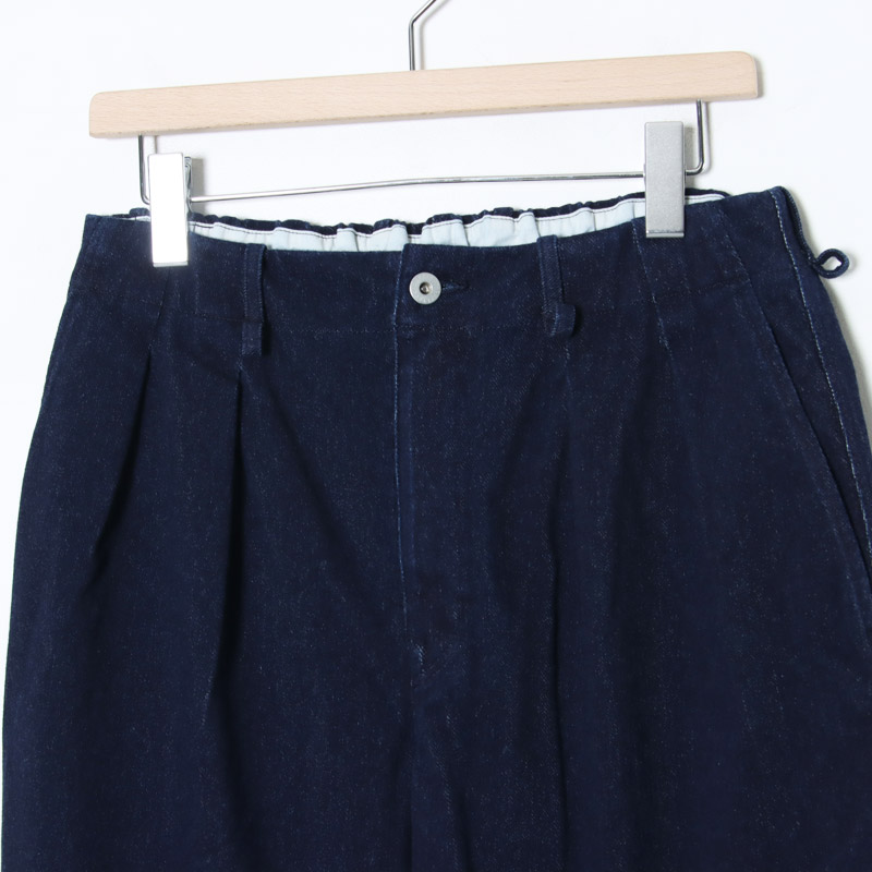 CURLY(�����꡼) KNIT DENIM 2 TUCK EZ WIDE SLACKS -INDIGO-