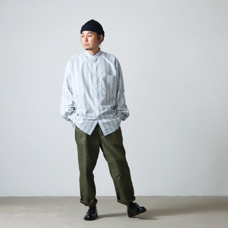 DAIWA PIER39(ԥ39) TECH BAND COLLAR SHIRTS L/S STRIPE