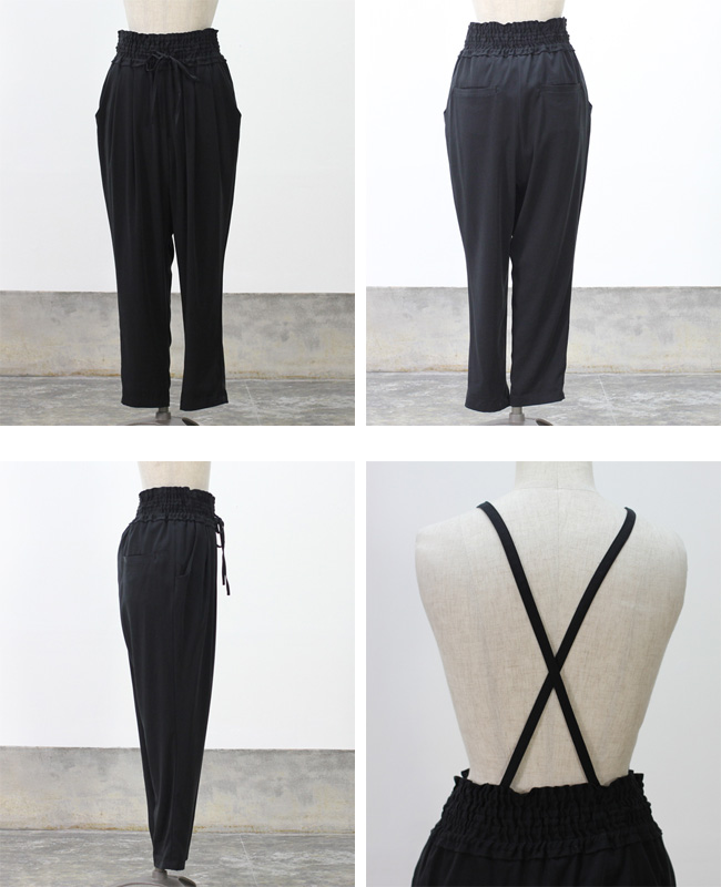 dolly-sean サスペンダー付きパンツ col:04.ブラック | cotyle